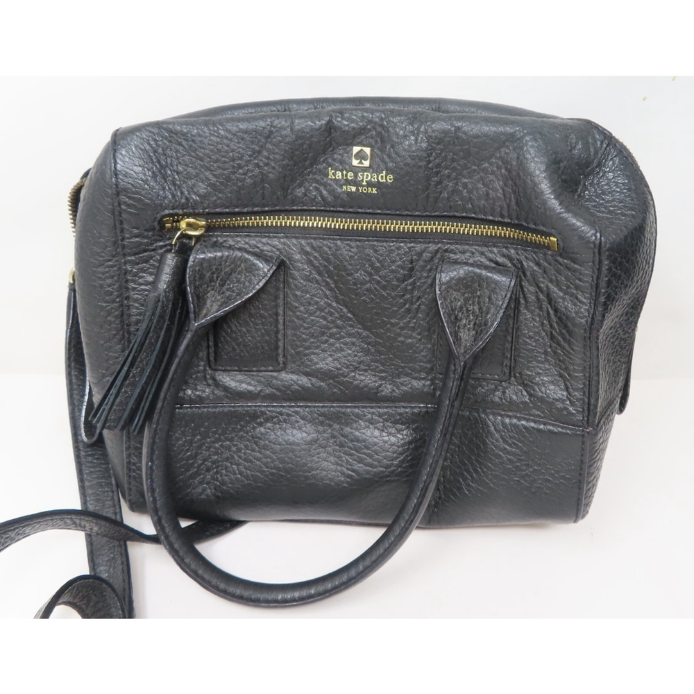Kate Spade New York Southpoint Avenue Alessa Black Pebbled Leather Satchel Bag